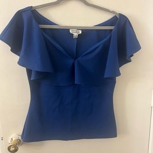 Unique Vintage Frenchie Top XL royal blue